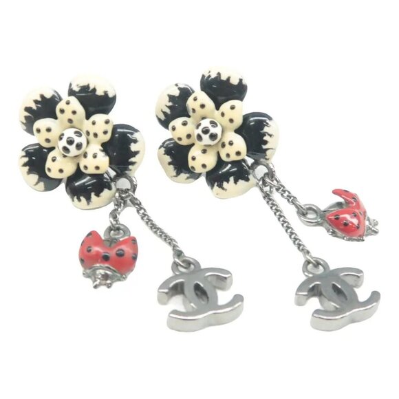 CHANEL Lady Bug Metal Earrings 489-012925